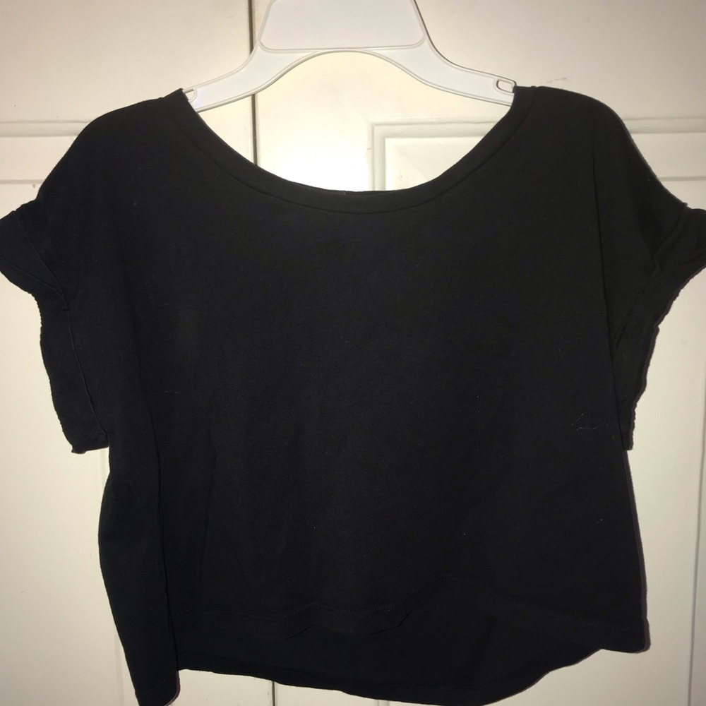 Black T-Shirt Crop Top